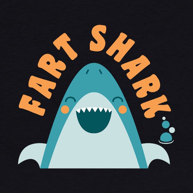 Fart Shark Illustration Funny by PodDesignShop